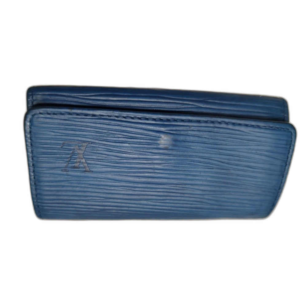 Louis Vuitton Blue Epi Key Holder AUTHENTIC LV keychain trifold